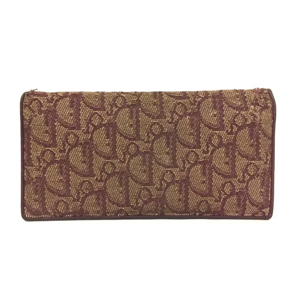 Christian Dior Trotter Canvas Leather Long Bifold Wallet /9U1305